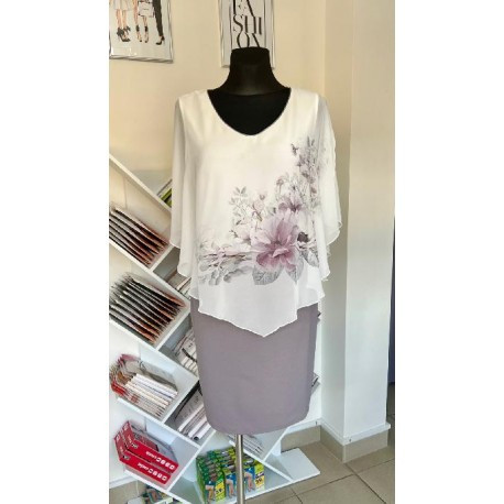 Dámské elegantní šaty Marianne, Velikost 50, Barva Šedá M Collection 0020093