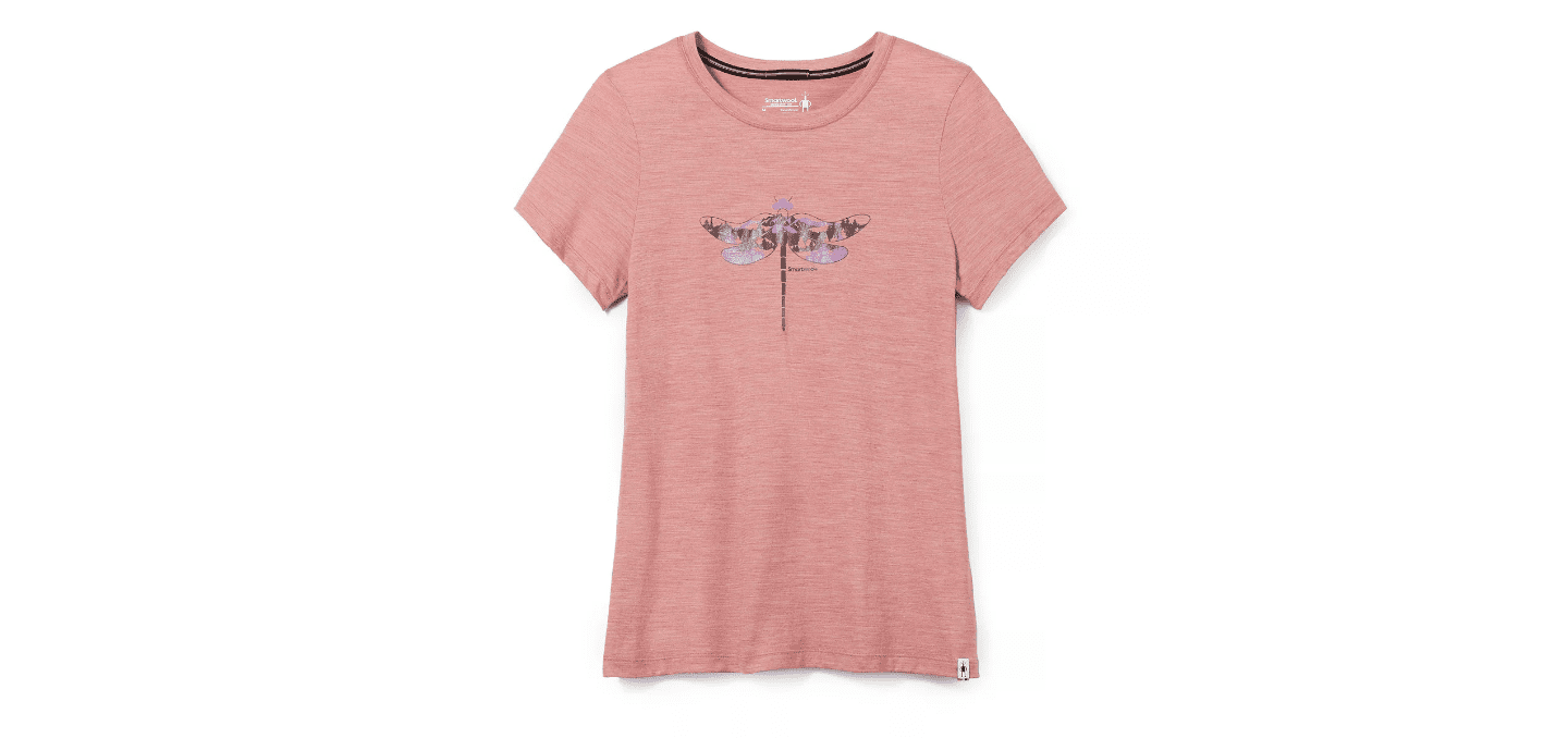 Smartwool W MERINO SPORT 150 DRAGONFLY SUMMIT SS GRAPHIC TEE light mahogany heather Velikost: XS 195438850478