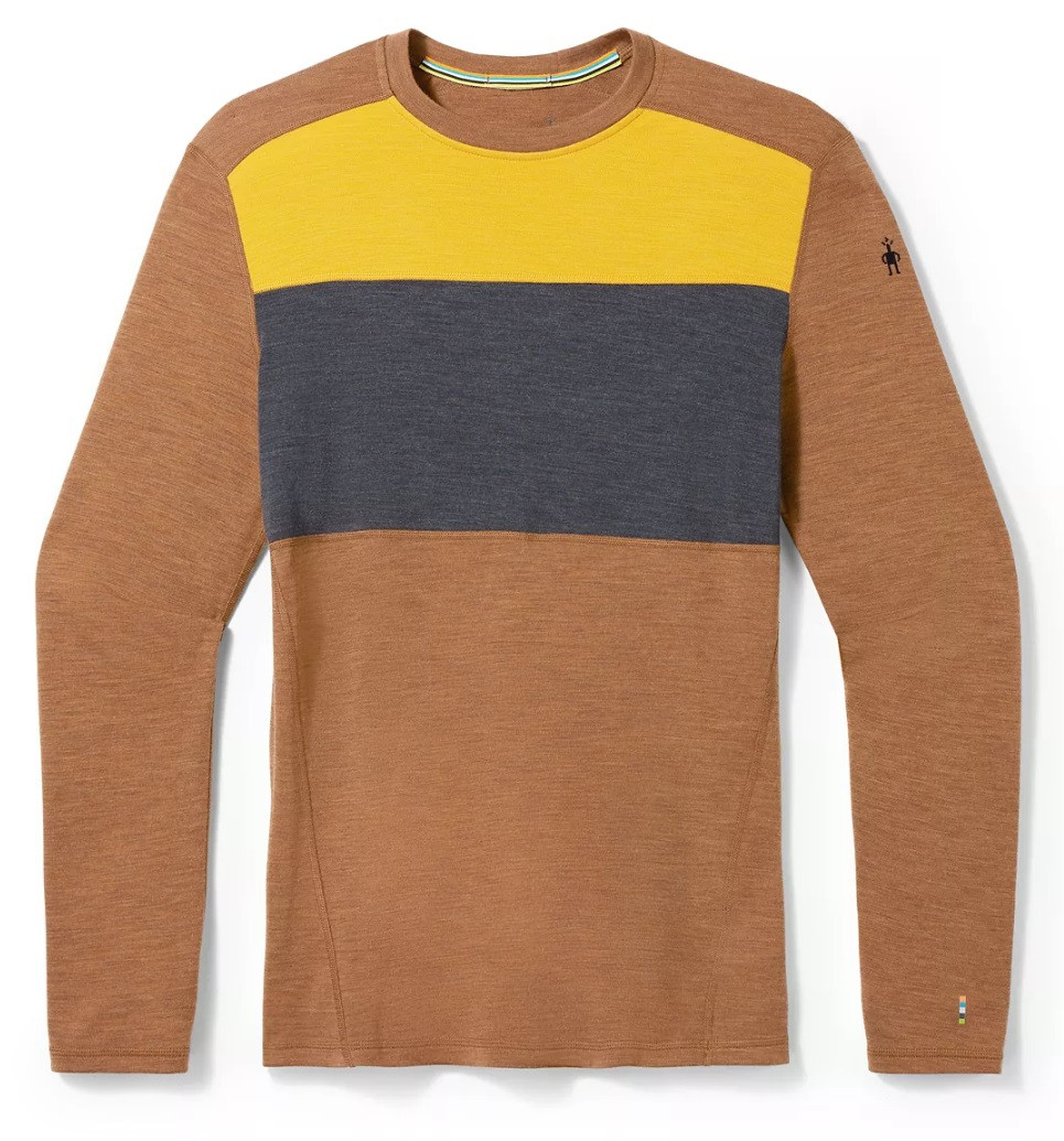 Smartwool CLASSIC THERMAL MERINO BL COLORBLOCK CREW B fox brown heather Velikost: M 196572853837