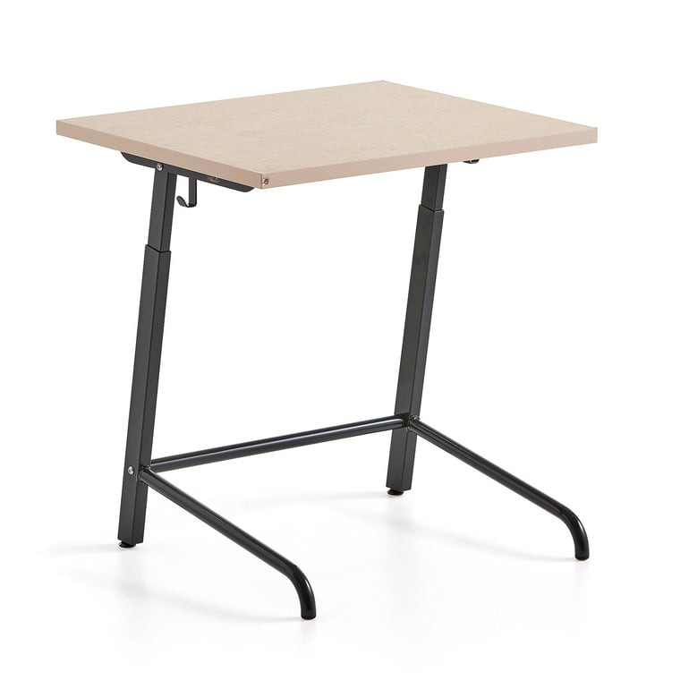 Školní lavice AXIOM, linoleum, antracitově šedá/béžová