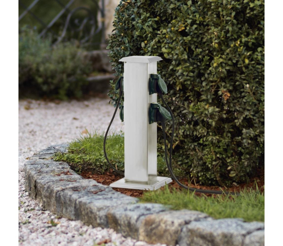 Eglo EGLO 90748 - Venkovní zásuvkový sloupek PARK 4 zelená IP44