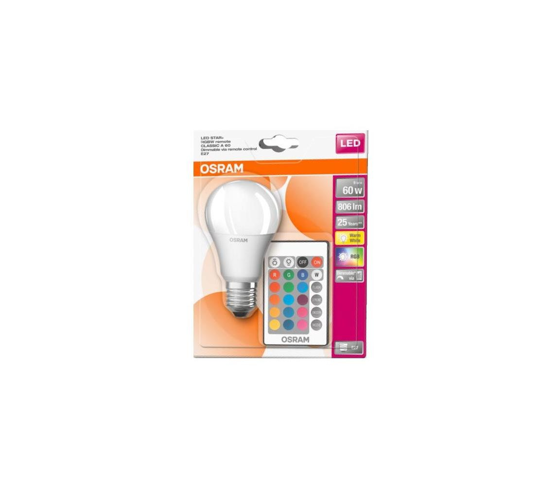 Ledvance LED RGB Stmívatelná žárovka STAR+ A60 E27/9W/230V 2700K - Osram