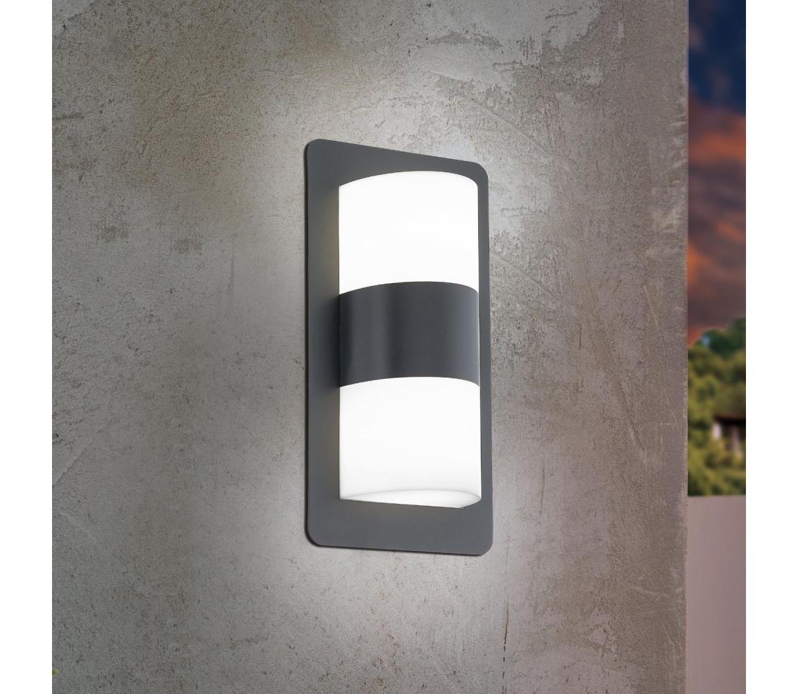 Eglo Eglo 98086 - Venkovní nástěnné svítidlo CISTIERNA 2xE27/10W/230V antracit IP44