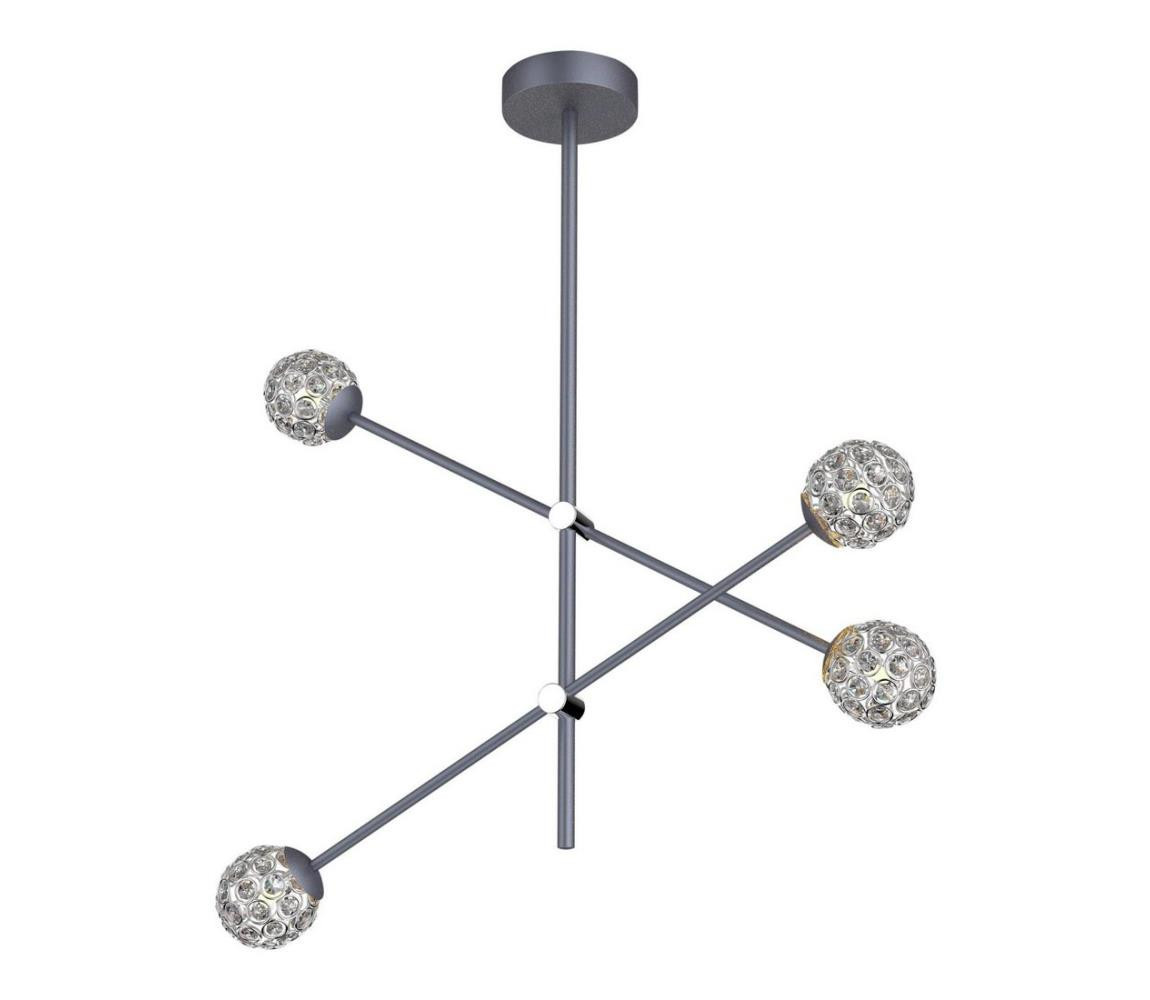 Lustr na tyči PAKSOS 4xG9/5W/230V šedá