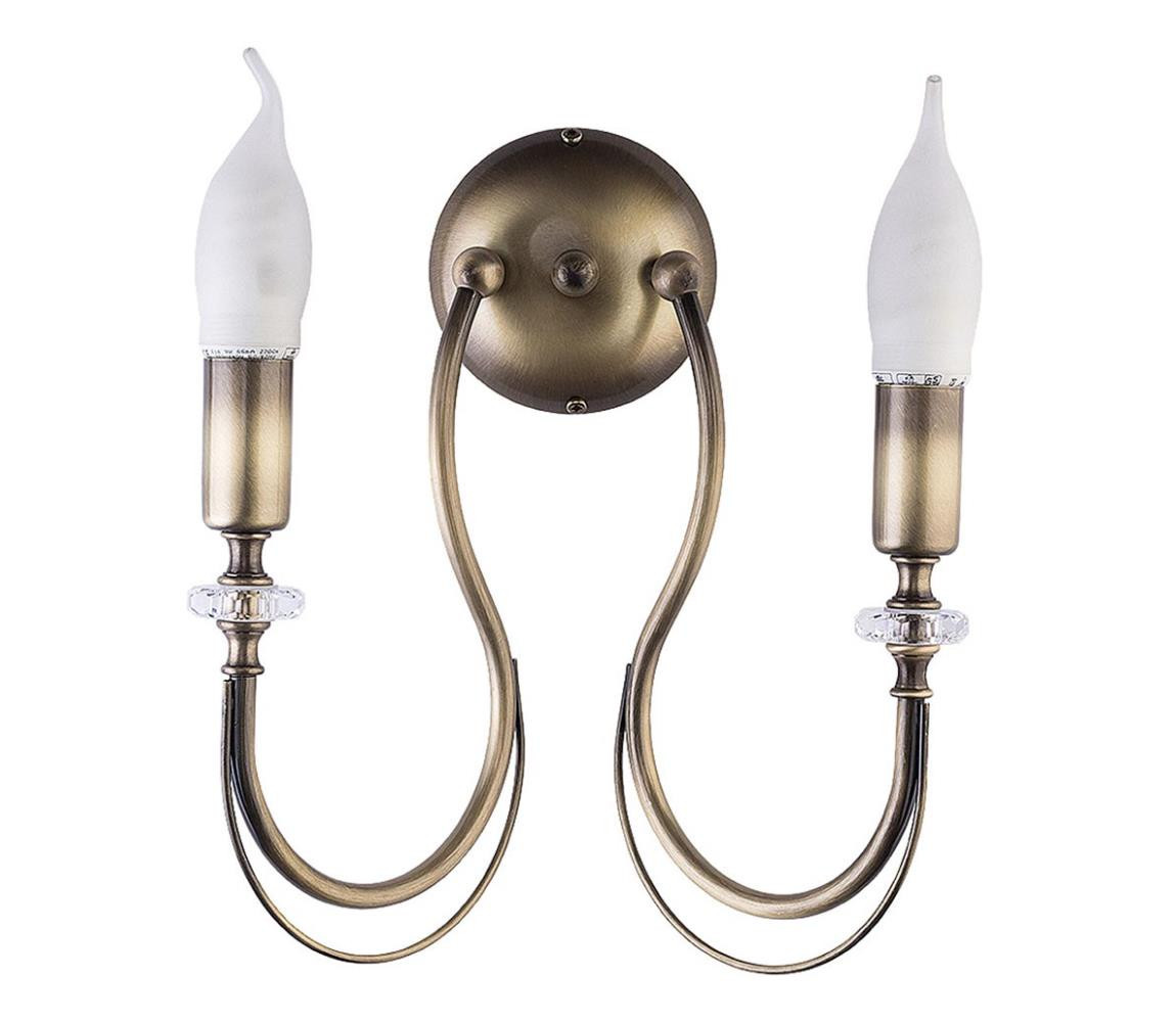 Jupiter Jupiter 1636 - Nástěnné svítidlo MELANI 2xE14/40W/230V mosaz patina