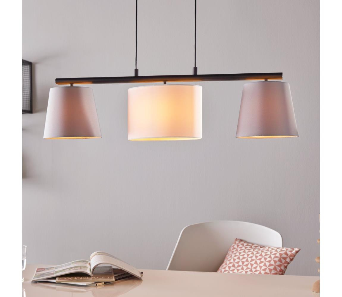 Eglo Eglo 55207 - Lustr na lanku ALMEIDA 3xE14/25W/230V šedá