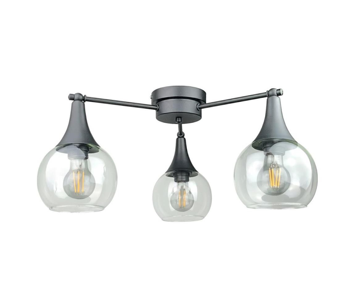 Keter Lighting Přisazený lustr STAR 3xE27/60W/230V černá/čirá