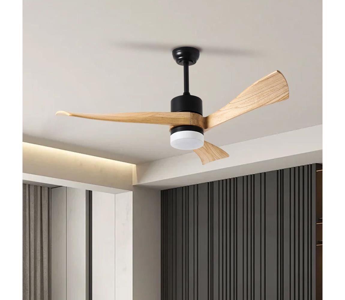 ZE ZE - LED Stropní látor NATURITO LED/18W/230V Wi-Fi Tuya černá/dub + DO