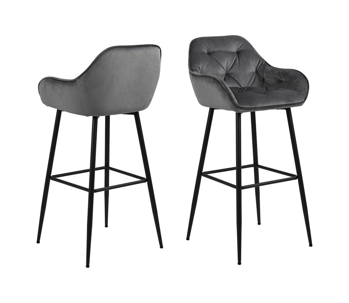 Actona Barová židle AYLIN 2 ks tmavě šedá