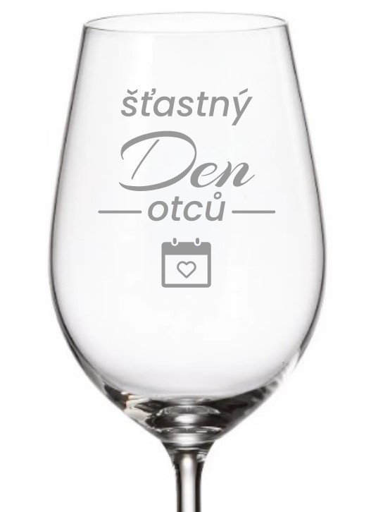Dekorant Sklenička na víno pro tatínka ŠŤASTNÝ DEN OTCŮ