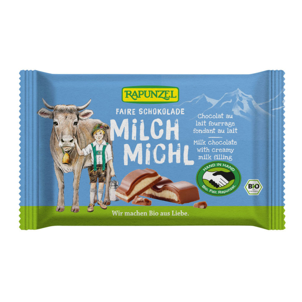 Čokoláda mléčná s mléčnou náplní 100 g BIO RAPUNZEL