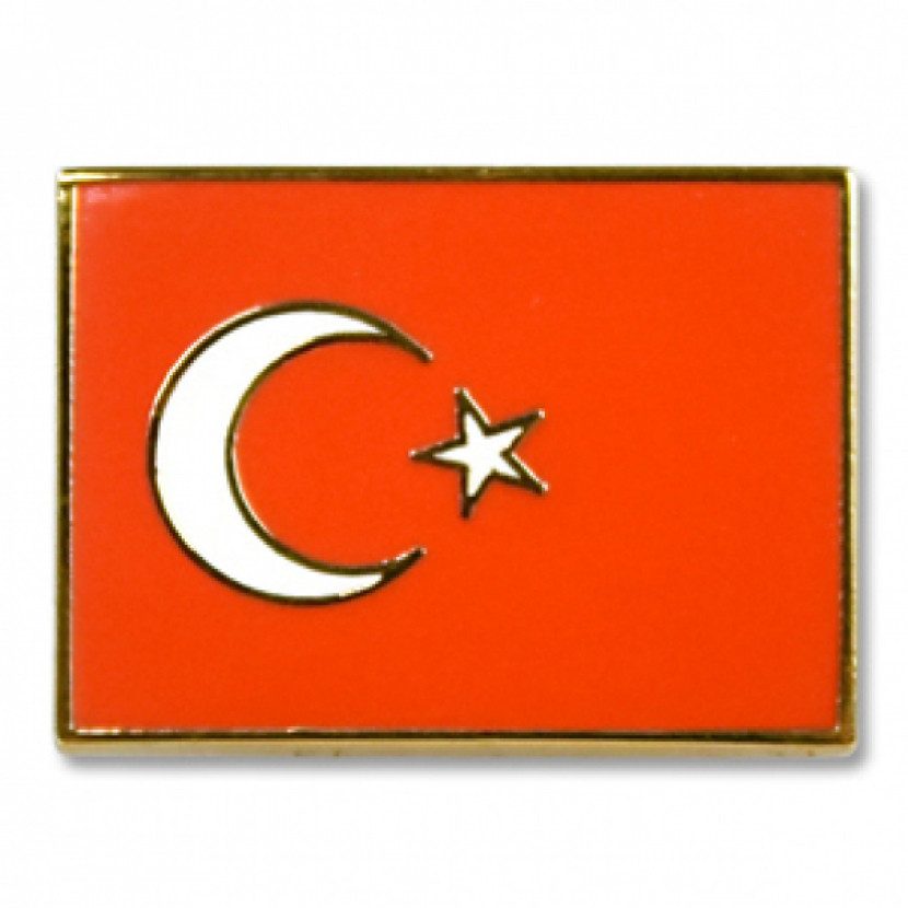 Odznak (pins) 18mm vlajka Turecko - barevný