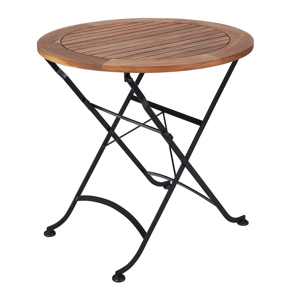 PARKLIFE Stůl kulatý 75 cm - hnědá/černá