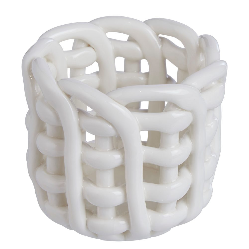 LITTLE CRAFT Svícen na čajovou svíčku 6 cm - bílá