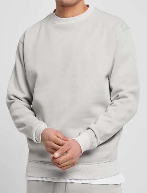 Světle šedá pánská mikina Urban Classics Crewneck Sweatshirt L