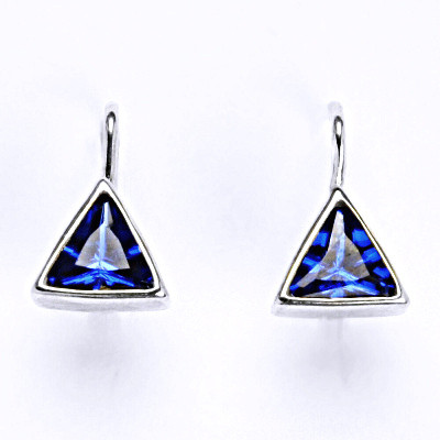 Náušnice stříbrné na patent se spinelem NK 1038 S