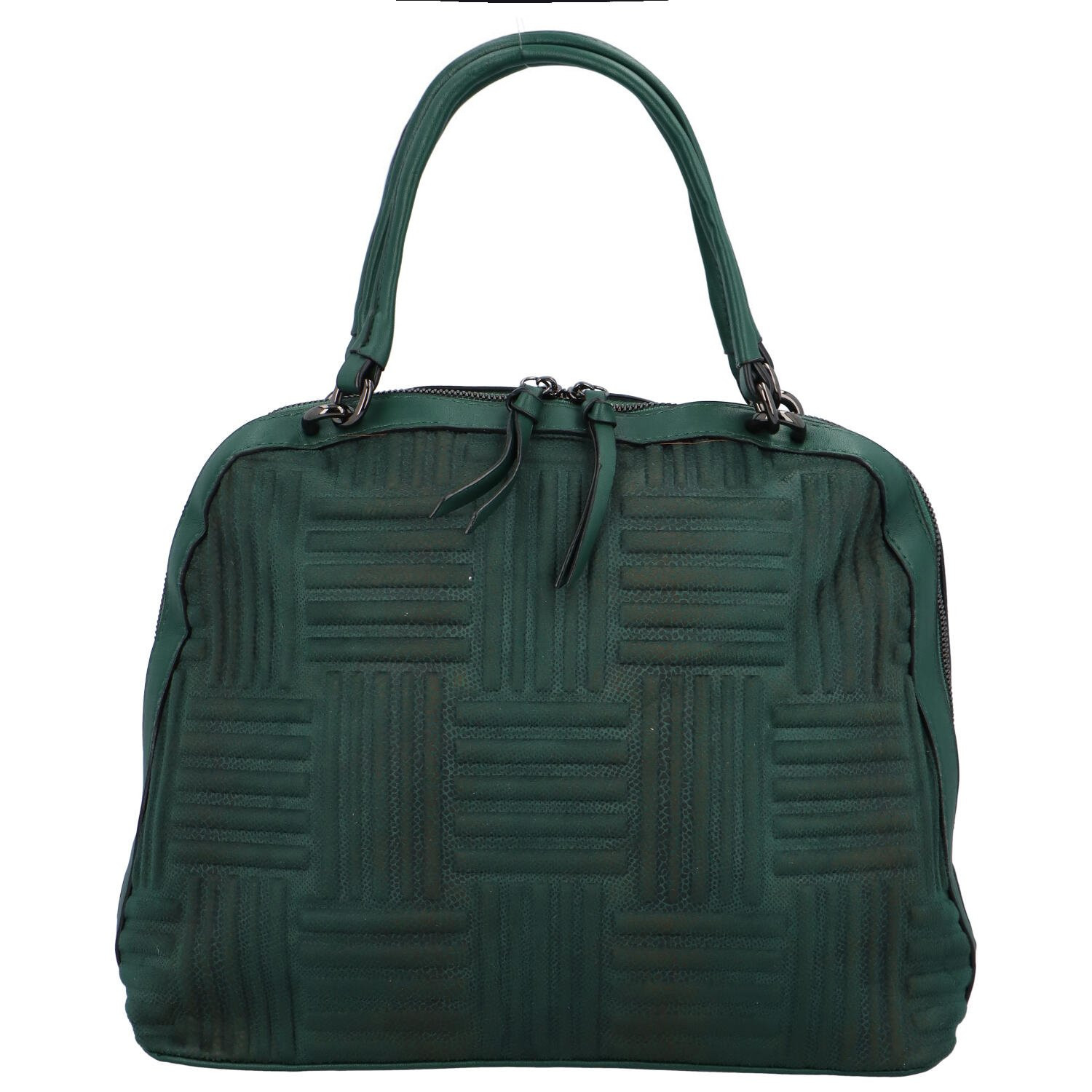 Stylová dámská koženková kabelka do ruky s reliéfem Aldo, zelená