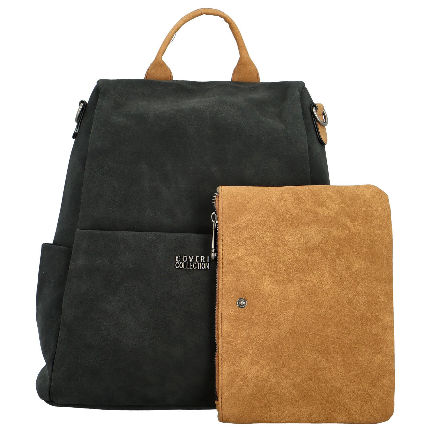 Trendy dámský koženkový kabelko-batoh Laionel new, černý