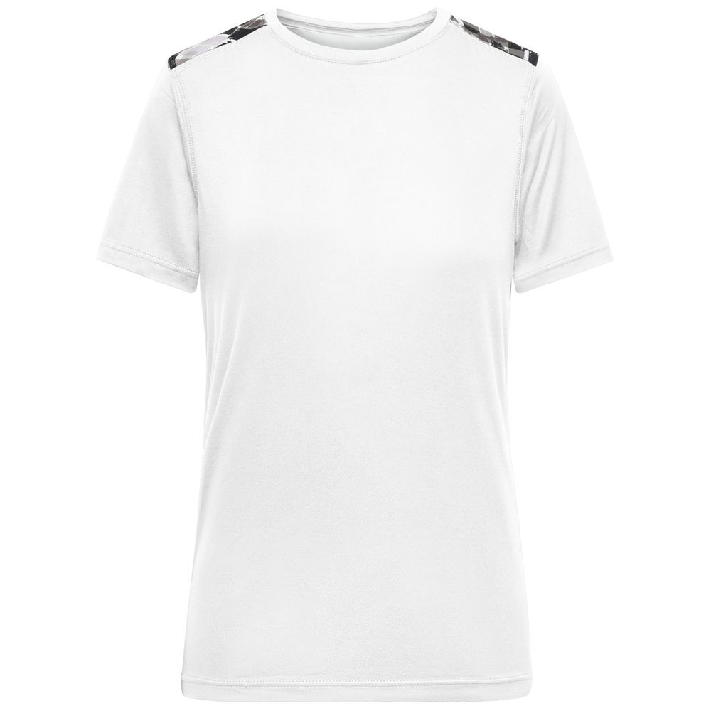 James & Nicholson (Daiber) Dámské sportovní tričko JN523 - Bílá / černě potištěná | L