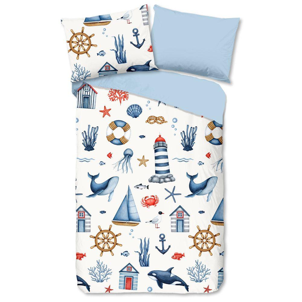 Good Morning Povlečení Good Morning 100% bavlna Ahoy 140x200/70x90 cm