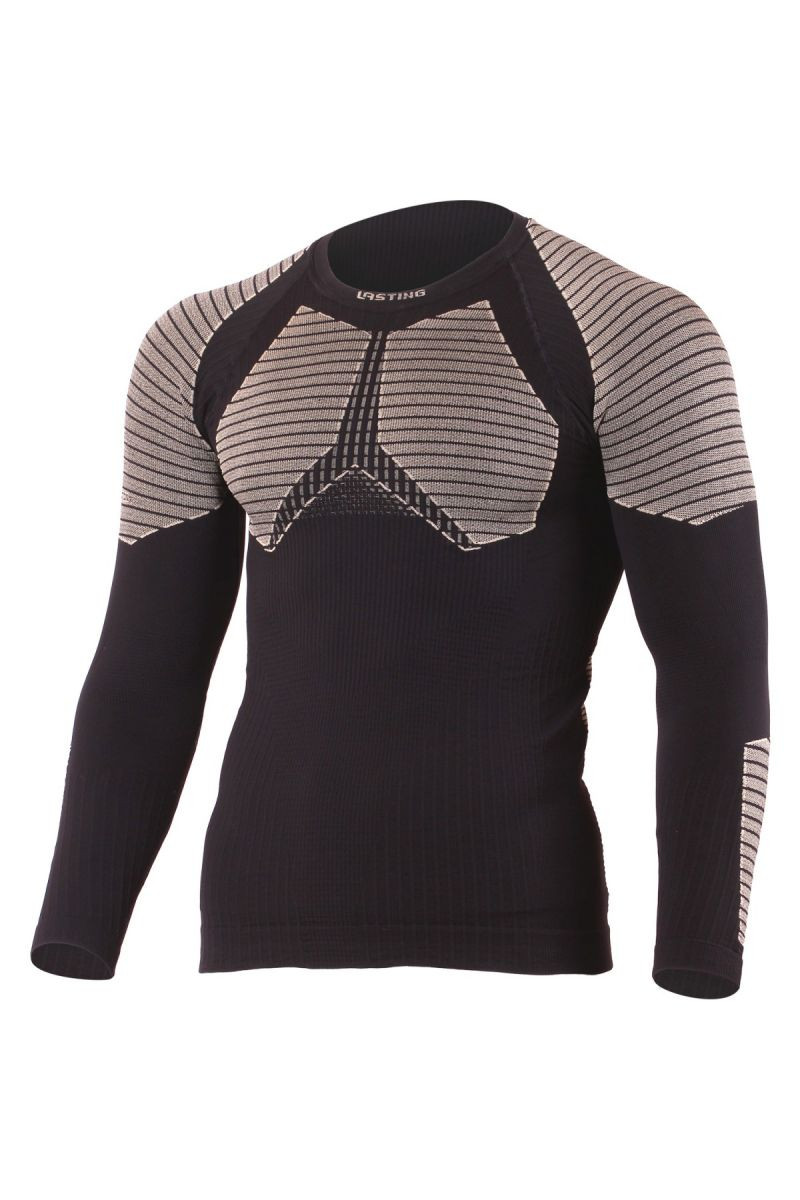 Lasting WEROLO 9070 černé vlněné bezešvé triko Velikost: L/XL