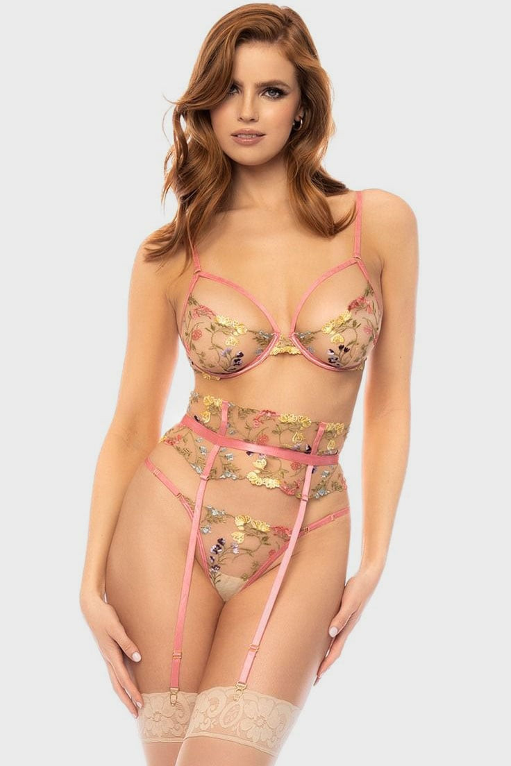 Růžový třídílný set 8822