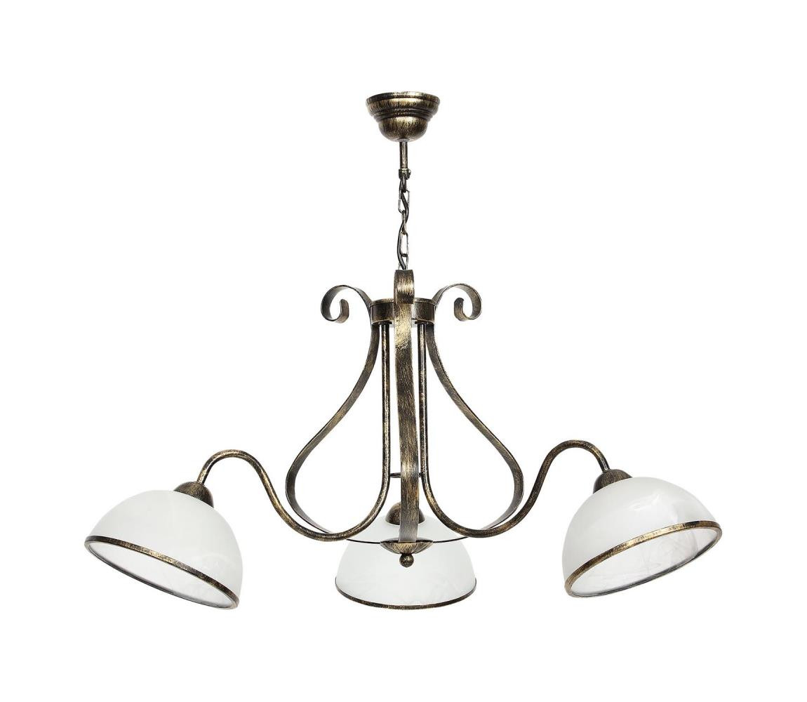 Lustr na řetězu ANTICA 3xE27/60W/230V