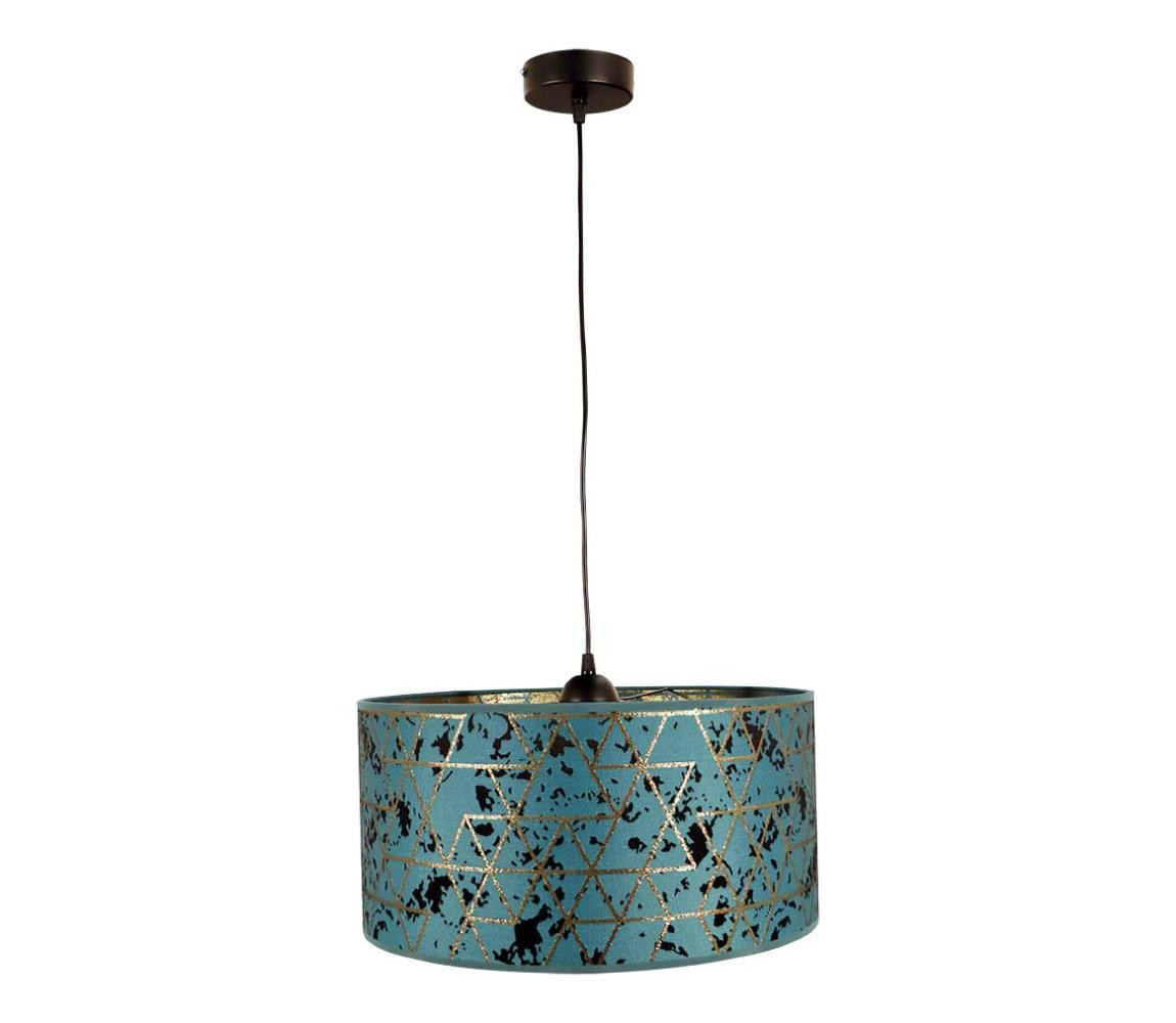 Lustr na lanku REZO 1xE27/60W/230V tyrkysová