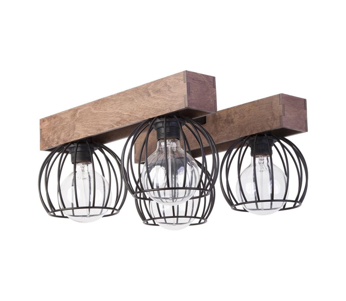 Stropní svítidlo MILAN 4xE27/60W/230V dřevo