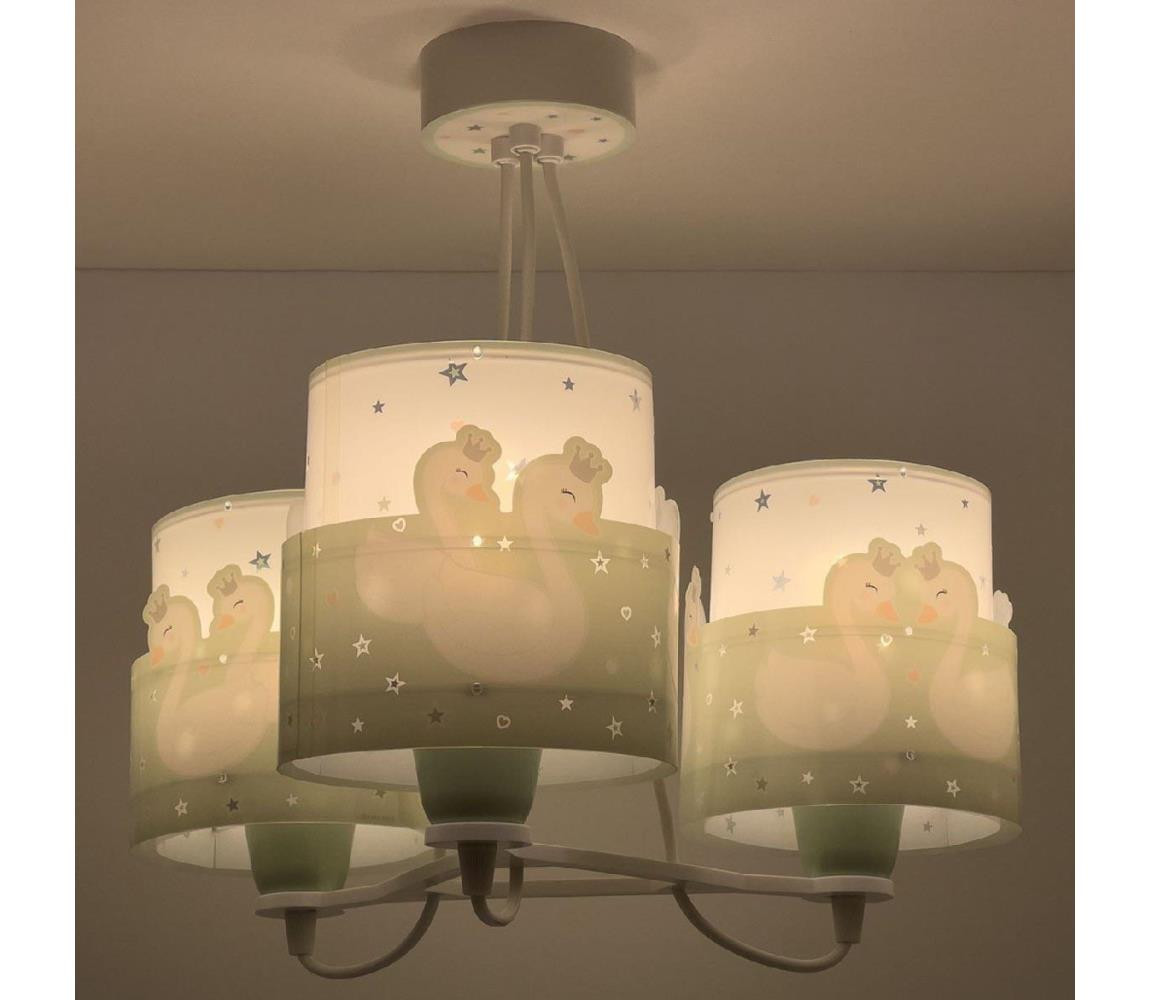 Dalber Dalber 61717H - Dětský lustr SWEET LOVE 3xE27/60W/230V zelená