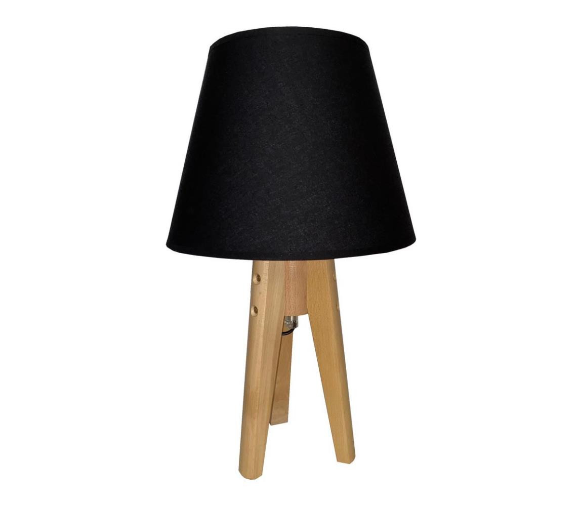 Stolní lampa CONE 1xE27/60W/230V borovice černá
