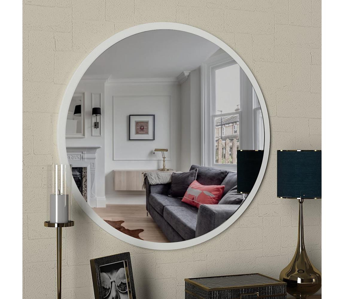 Nástěnné zrcadlo GLOB pr. 59 cm bílá