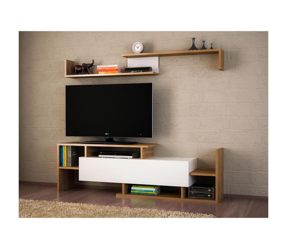 Obývací stěna DREAM hnědá/bílá