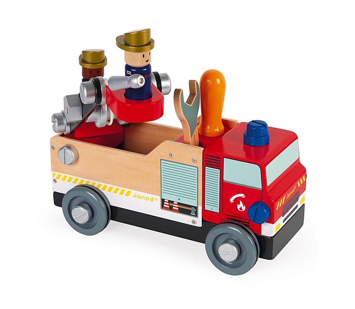 Janod Janod - Dřevěná stavebnice KIDS požární auto