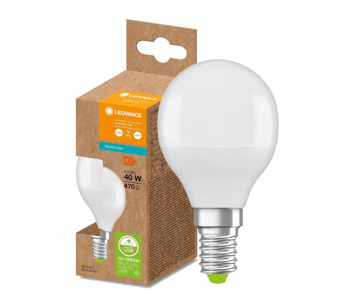 Ledvance LED Žárovka z recyklovaného plastu P45 E14/4,9W/230V 4000K - Ledvance