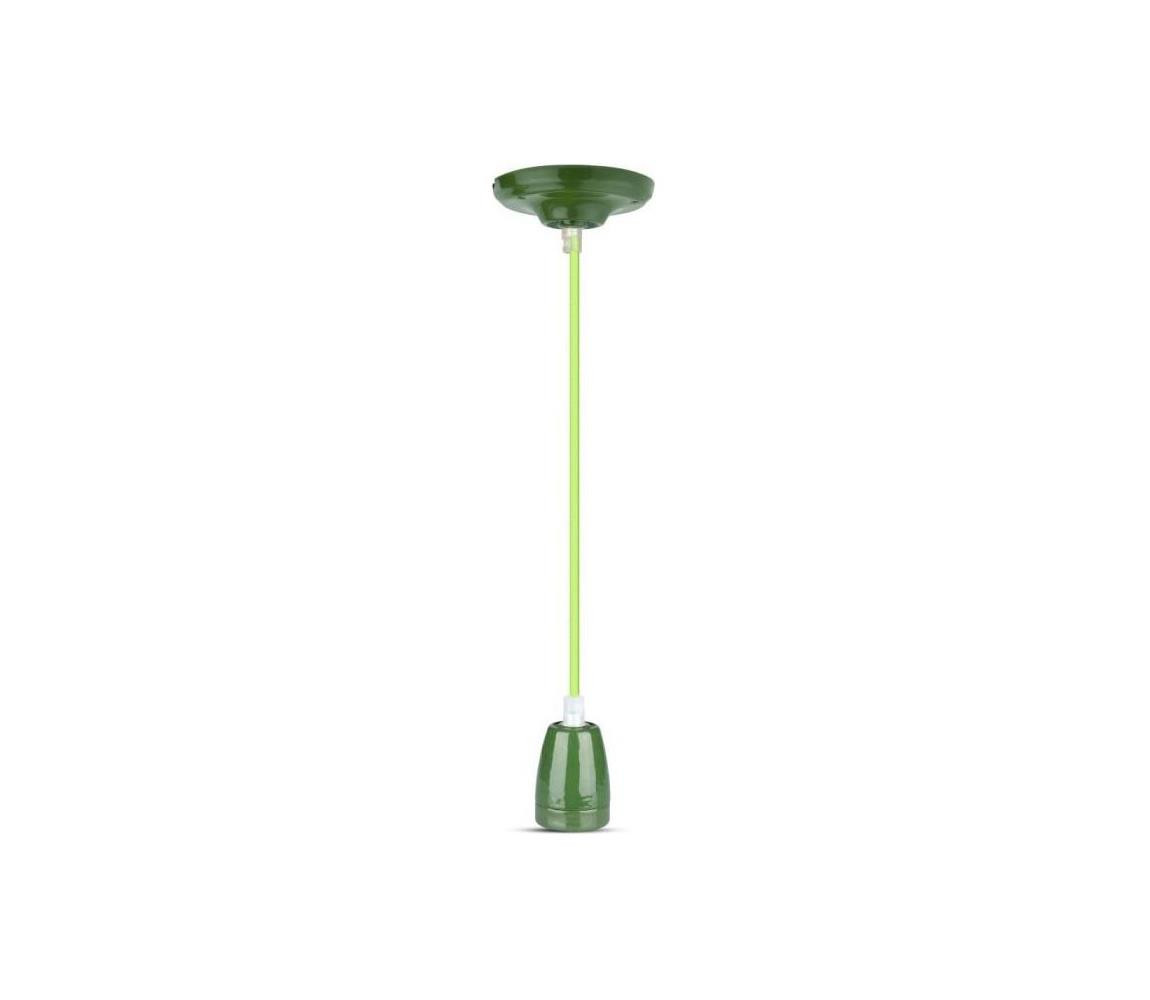 Napájecí kabel 1xE27/60W/230V zelená/porcelán