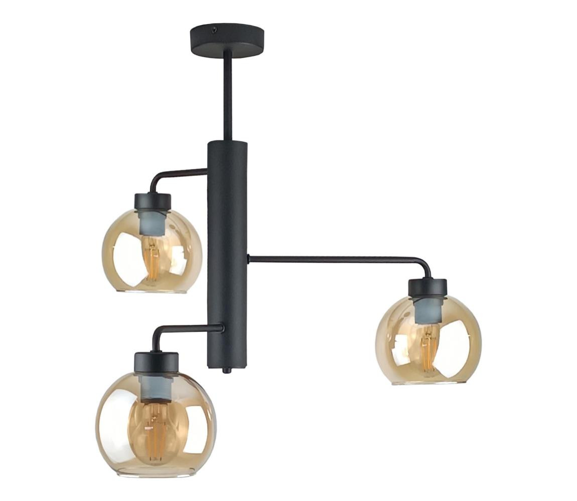 Keter Lighting Lustr na tyči FLEX 3xE27/60W/230V černá/kouřová béžová