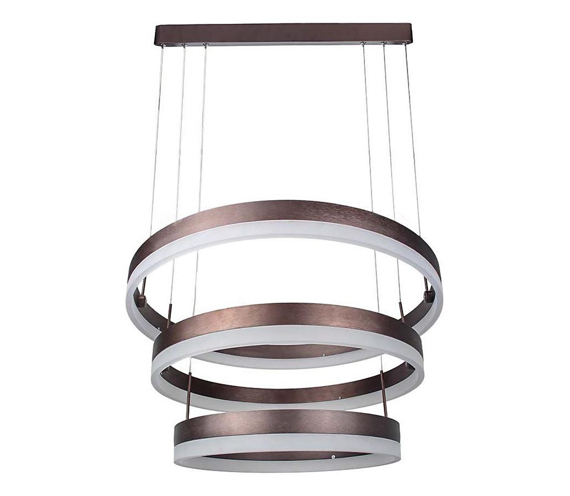 LED Stmívatelný lustr na lanku LED/86W/230V 3000K hnědá