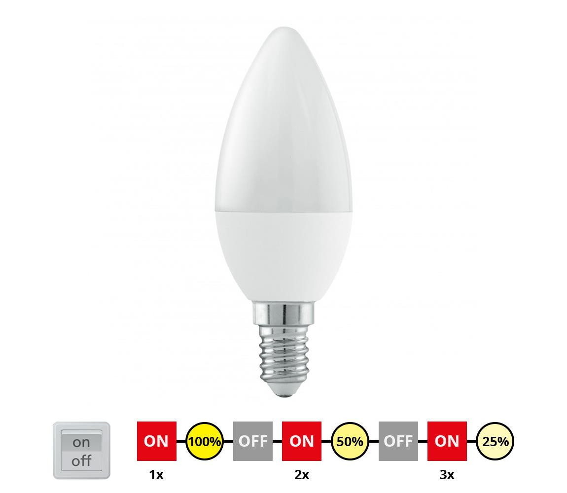 Eglo EGLO 11581 - LED Stmívatelná žárovka E14/6W/230V 3000K - STEPDIMMING