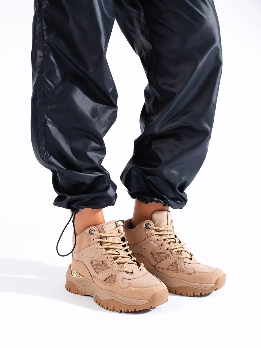 Trendy dámské tenisky béžové bez podpatku