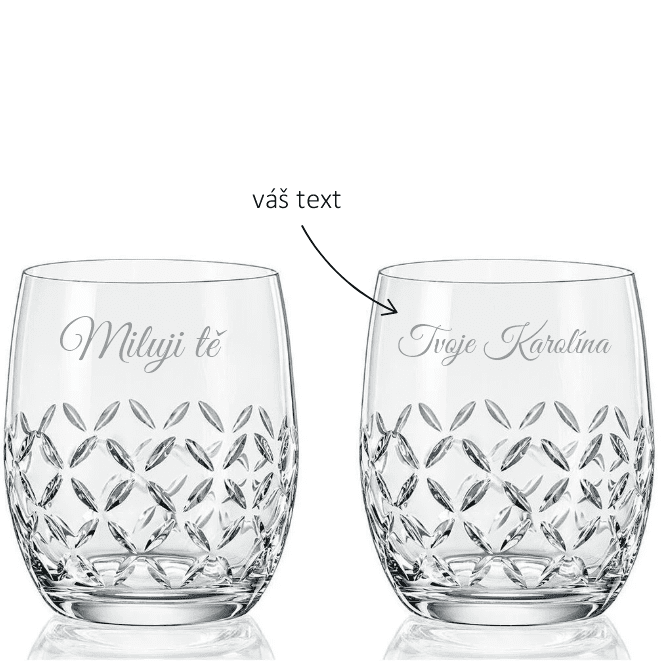 Dekorant Crystalex sklenice na whisky BR072 MILUJI TĚ