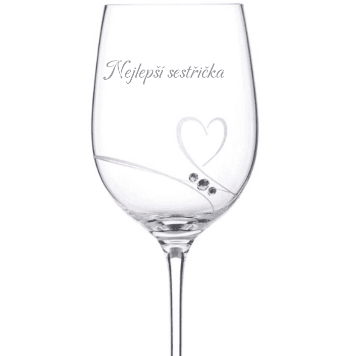 Dekorant Sklenice na víno pro zdravotní sestru se Swarovski krystaly Romance NEJLEPŠÍ SESTŘIČKA