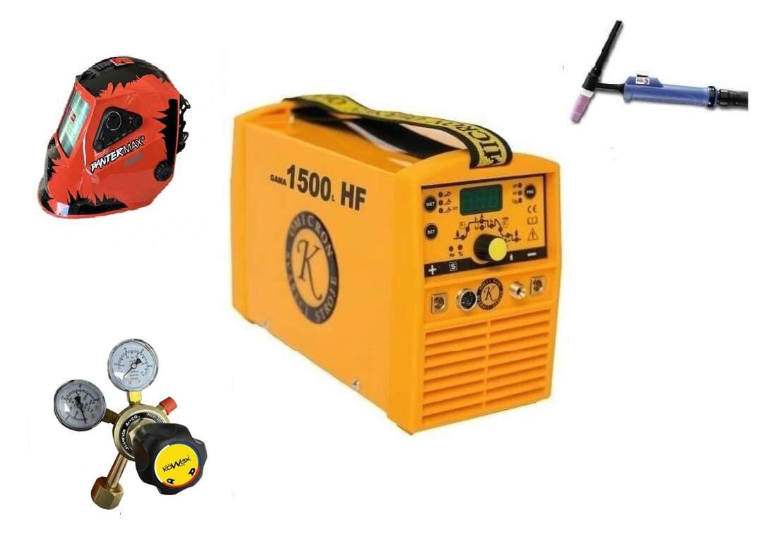Gama 1500L HF Puls Varianta: SET 3: svářečka s výbavou v popisu stroje + kukla profi + RV Argon + hořák TIG 4 metry 2617