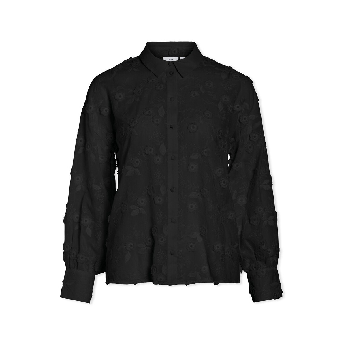 Vila  Shirt Simone - Black Beauty  Černá