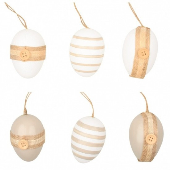 Anděl Plastová vajíčka na zavěšení - 6 cm - 6 ks - 9921