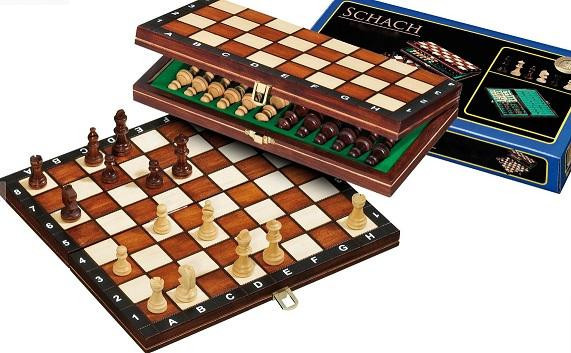 Philos Spiele Šachy dřevěné cestovní 27cm