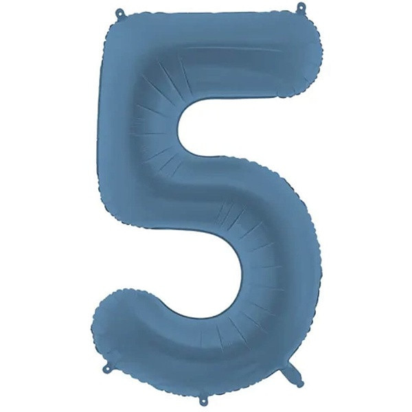 Balónek fóliový číslo 5 námořnicky modrá 86 cm