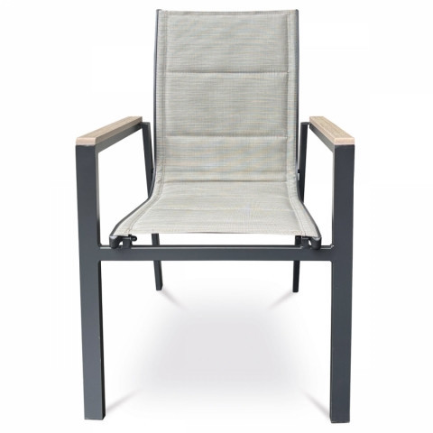 Zahradní hliníková židle béžový textil černá barva AZC-S1110 BK Autronic