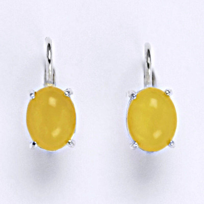 Stříbrné náušnice s jantarem 9 x 7 mm,náušnice ze stříbra NK 1244