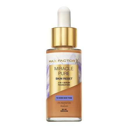 Max Factor Miracle Pure Skin Reset 2in1 Serum Foundation saténově matný make-up se středním krytím 30 ml odstín 80-85 Medium
